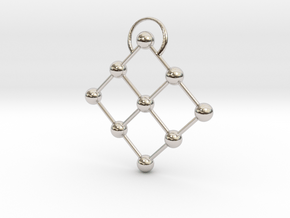 9 point pendant in Rhodium Plated Brass