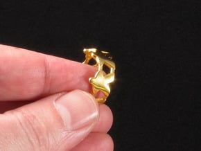 Meeple ring, several sizes in 18k Gold Plated Brass: 8 / 56.75