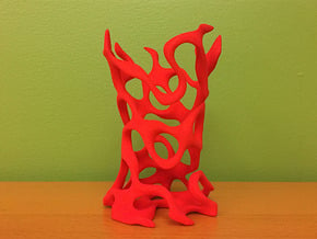 Gyroid Toothbrush Holder in Red Processed Versatile Plastic