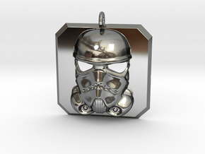 Stormtrooper Amulet in Fine Detail Polished Silver