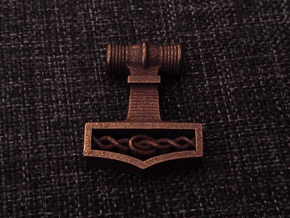 Mjölnir - Thor's hammer in Polished Bronze Steel