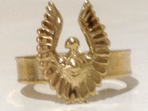 Baneful Bird Ring, Size 8.5 in Polished Brass