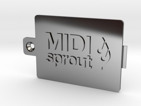 MIDI Sprout Battery Door 002a in Fine Detail Polished Silver