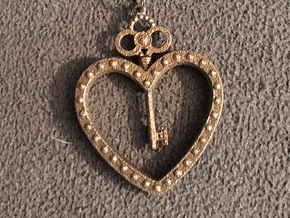 The Key To My Heart in Polished Bronzed Silver Steel