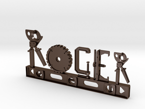 Roger Nametag in Polished Bronze Steel