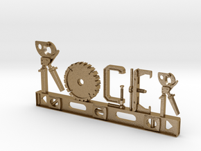 Roger Nametag in Polished Gold Steel