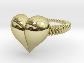 Size 11 Heart Ring in 18k Gold Plated Brass