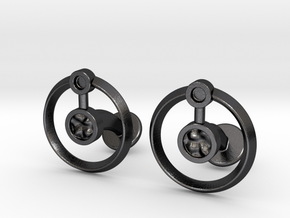 Hydrogen Cufflink in Polished and Bronzed Black Steel