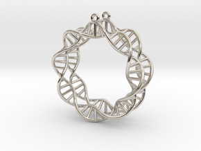 Earring DNA in Rhodium Plated Brass