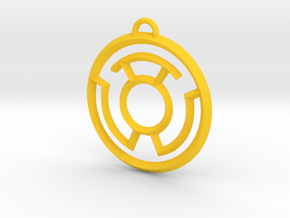 Yellow Lantern Keychain in Yellow Processed Versatile Plastic