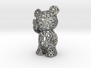 Phoneholic Bear Pendant - Big in Natural Silver