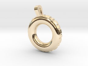 Rodin Coil frame pendant in 14K Yellow Gold