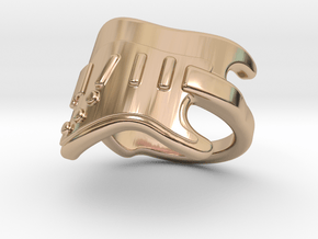 Electric Guitar Ring 14 - Italian Size 14 in 14k Rose Gold Plated Brass