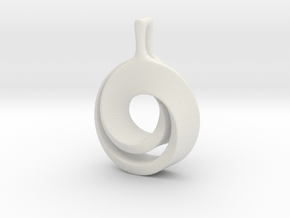 Möbius pendant in White Natural Versatile Plastic: Large