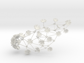 Dandelion Necklace in White Natural Versatile Plastic