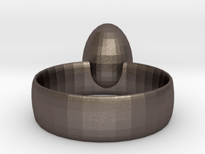 Egg ring! size 8 in Polished Bronzed Silver Steel