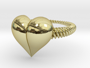 Size 10 Heart Ring in 18k Gold Plated Brass