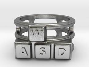 WASD Ring in Natural Silver: 8 / 56.75