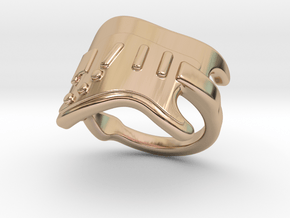 Electric Guitar Ring 15 - Italian Size 15 in 14k Rose Gold Plated Brass