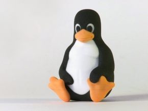 Linux Tux Penguin in Full Color Sandstone