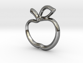 Apple Charm - 11mm in Fine Detail Polished Silver