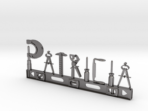 Patricia Nametag in Polished Nickel Steel