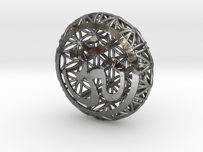 Flower Of Life Pendant  in Fine Detail Polished Silver