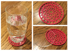 3-1/4" Coaster 5 (Insert) in Pink Processed Versatile Plastic