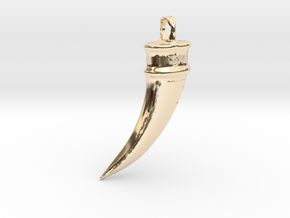 Tooth Pendant in 14k Gold Plated Brass