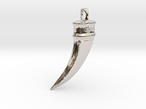 Tooth Pendant in Rhodium Plated Brass