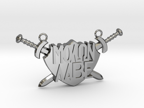 'Molon Labe' Pendant in Fine Detail Polished Silver