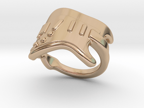 Electric Guitar Ring 20 - Italian Size 20 in 14k Rose Gold Plated Brass