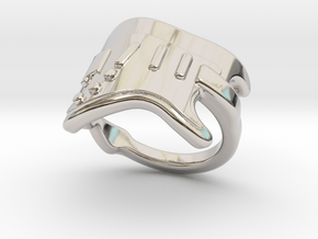 Electric Guitar Ring 20 - Italian Size 20 in Rhodium Plated Brass