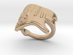 Electric Guitar Ring 21 - Italian Size 21 in 14k Rose Gold Plated Brass