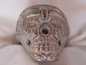 Skull Ring 2016 in Polished Nickel Steel