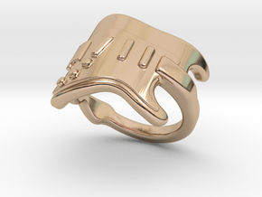 Electric Guitar Ring 23 - Italian Size 23 in 14k Rose Gold Plated Brass