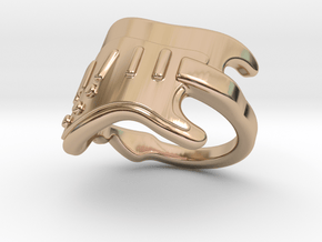 Electric Guitar Ring 24 - Italian Size 24 in 14k Rose Gold Plated Brass