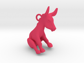 Donkey Pendant in Pink Processed Versatile Plastic