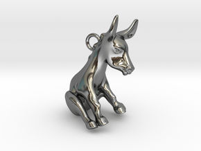 Donkey Pendant in Fine Detail Polished Silver