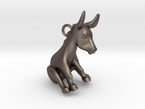 Donkey Pendant in Polished Bronzed Silver Steel