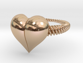 Size 9 Heart Ring in 14k Rose Gold Plated Brass