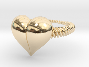 Size 8 Heart Ring in 14k Gold Plated Brass