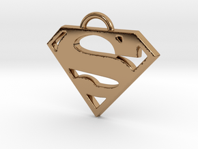 Superman Pendant in Polished Brass