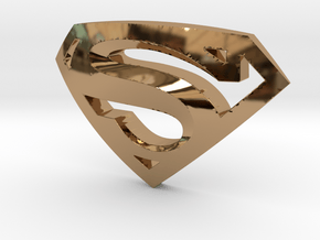Superman Emblem in Polished Brass