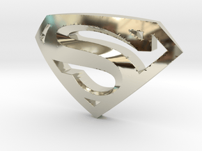 Superman Emblem in 14k White Gold