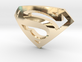 Superman Emblem in 14k Gold Plated Brass