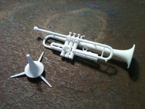 Michael's Mini Trumpet (with Stand) in White Natural Versatile Plastic