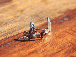 Hummingbird Earrings in Polished Silver