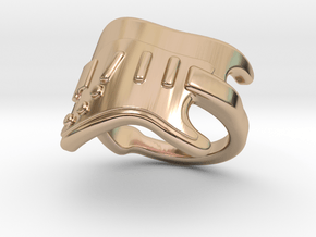 Electric Guitar Ring 25 - Italian Size 25 in 14k Rose Gold Plated Brass