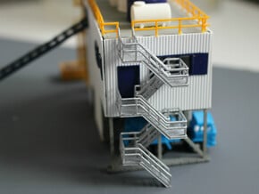 N Scale Concrete Plant Stairs 60.2mm in Tan Fine Detail Plastic